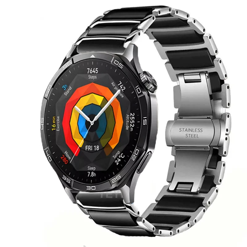 22mm Stainless Steel Strap For Huawei Watch GT5 46mm Band Metal Business Bracelet For Huawei Watch GT4 46mm GT2e Watchband