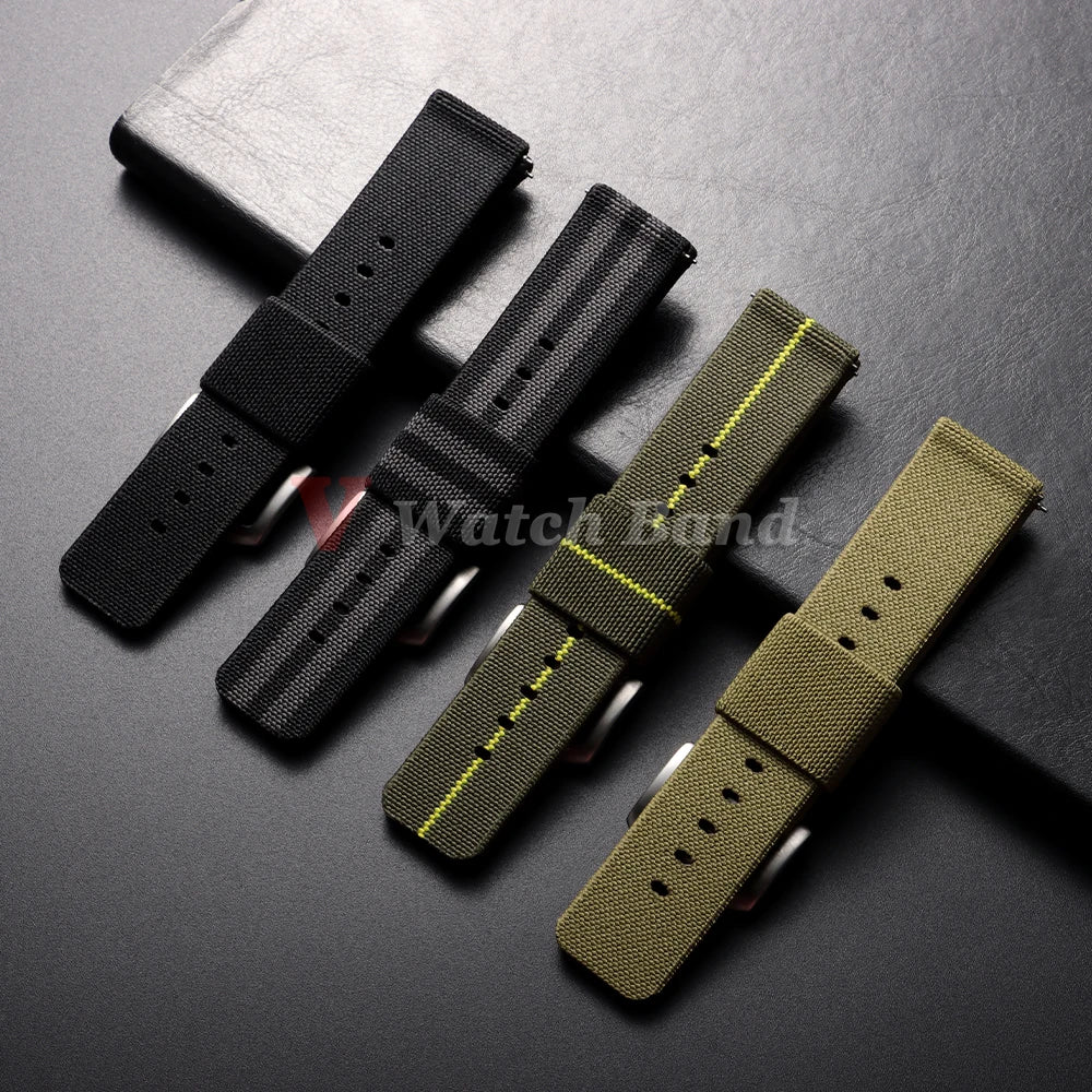Elastic Strap Nylon Watch Band 20mm 22mm for Omega Army Woven for Seiko Wristband Quick Release Military Men's Sport Watch Band
