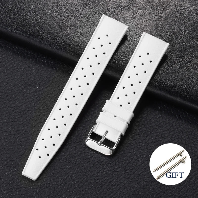 18mm 20mm 22mm Tropic Silicone Watch Strap for Fossil for Seiko Bands for Oris for Omega Replace Rubber Bracelet Quick Release