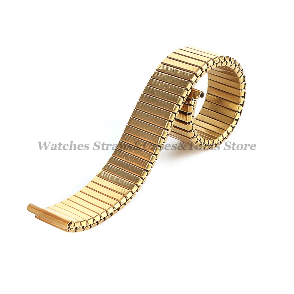12/14/16/18/20mm Metal Elastic Watch Strap Stretch Expansion Stainless Steel Watch Band Men Women Wristband Accessories Bracelet