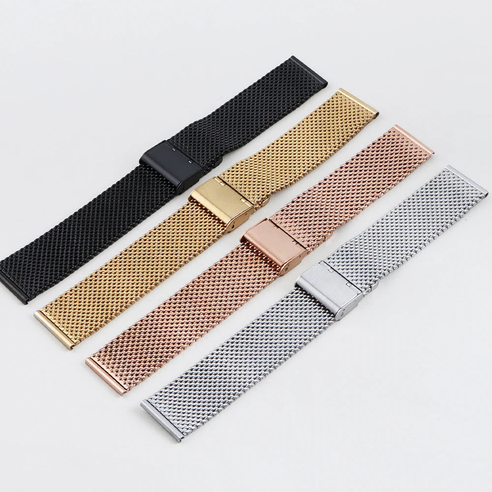 1.0 Mesh Milanese Strap for Seiko 18mm 20mm 22mm 24mm Quick Release Bracelet for DW Steel Band Mesh Strap Male Watch Accessories