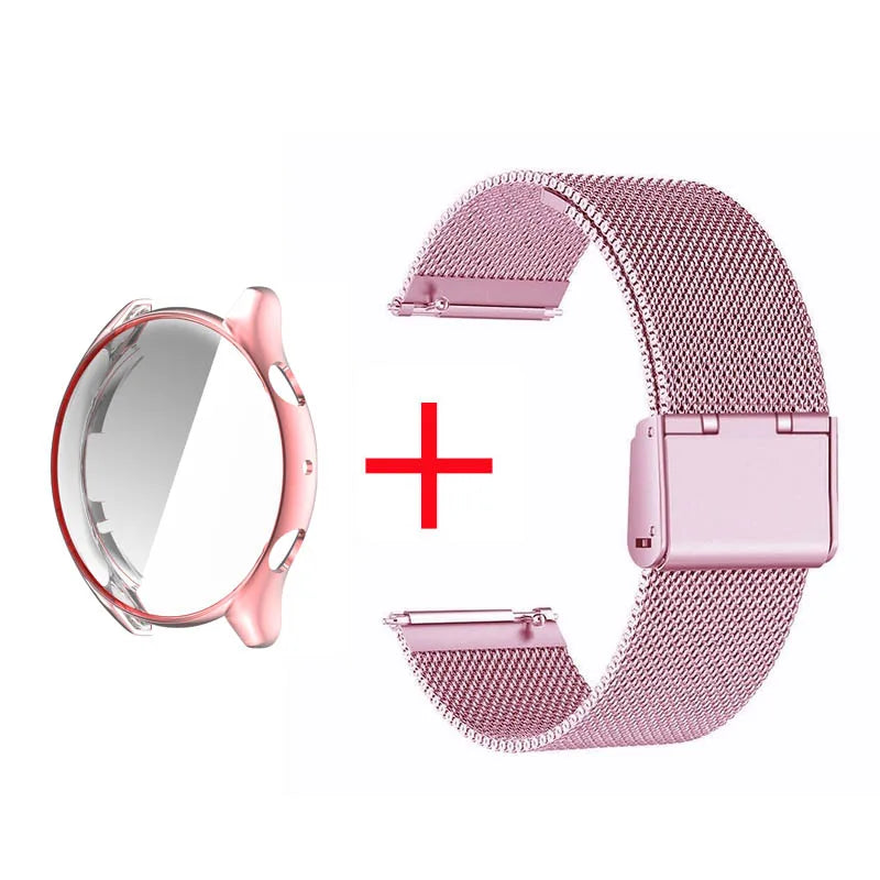 2 in 1 Case & Band For Amazfit GTR3 GTR 3 Pro Stainless Steel Strap Clear Protective Cover Bumper Set Smart Watch Accessories