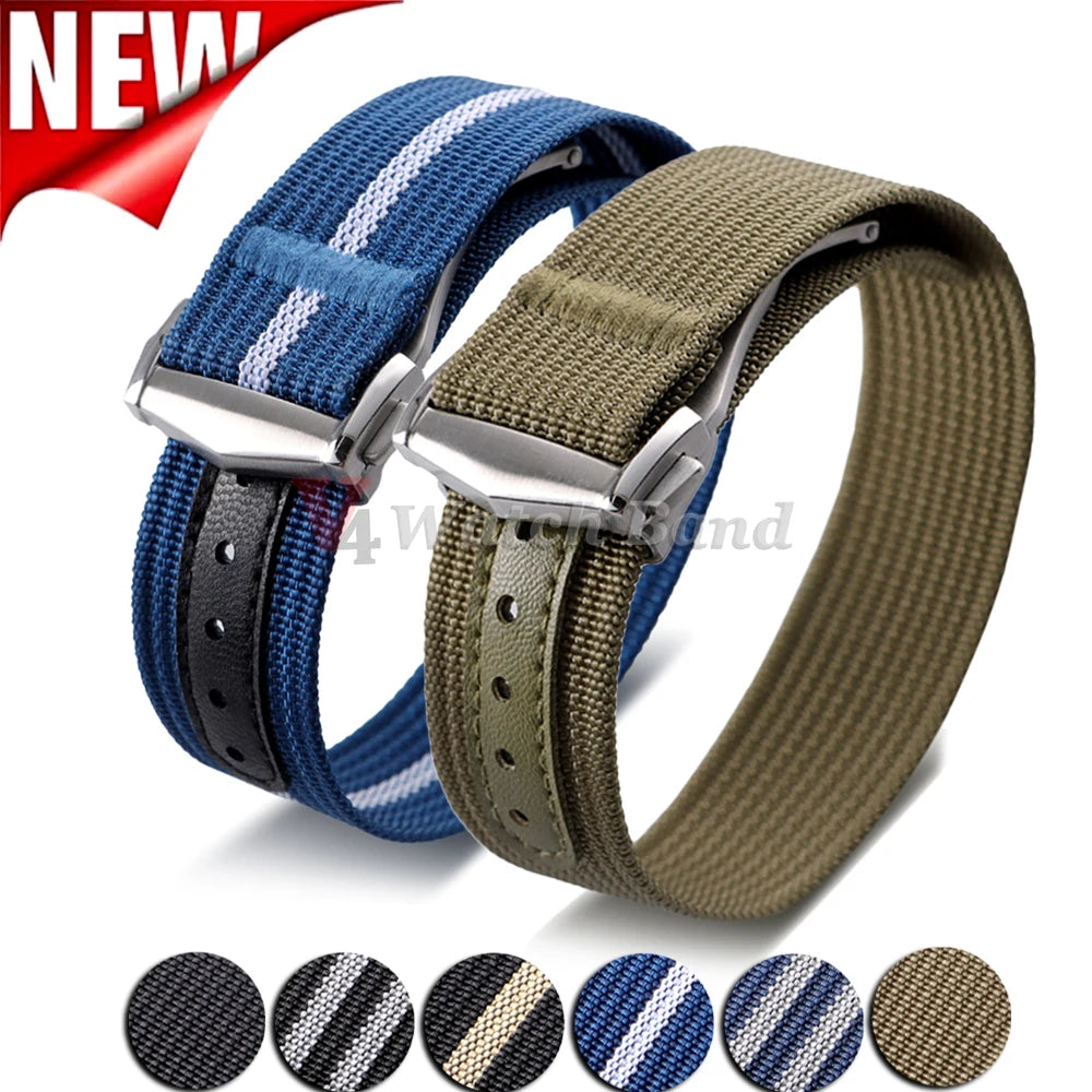 20mm Nylon Watch Strap for Seiko for Tudor Loop Fastener Watch Band for Omega Men Women Military Sport Waterproof Wrist Bracelet