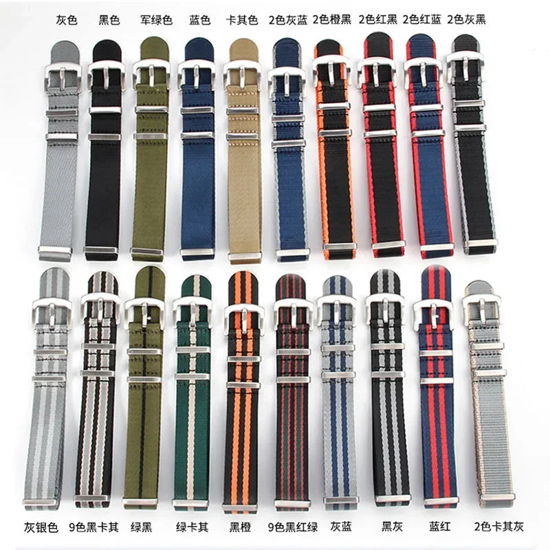 Nylon Watch Strap for Seiko for Military Men Sport Watchband for Rolex Bracelet for Omega for Seamaster 300 Belt 18mm 20mm 22mm
