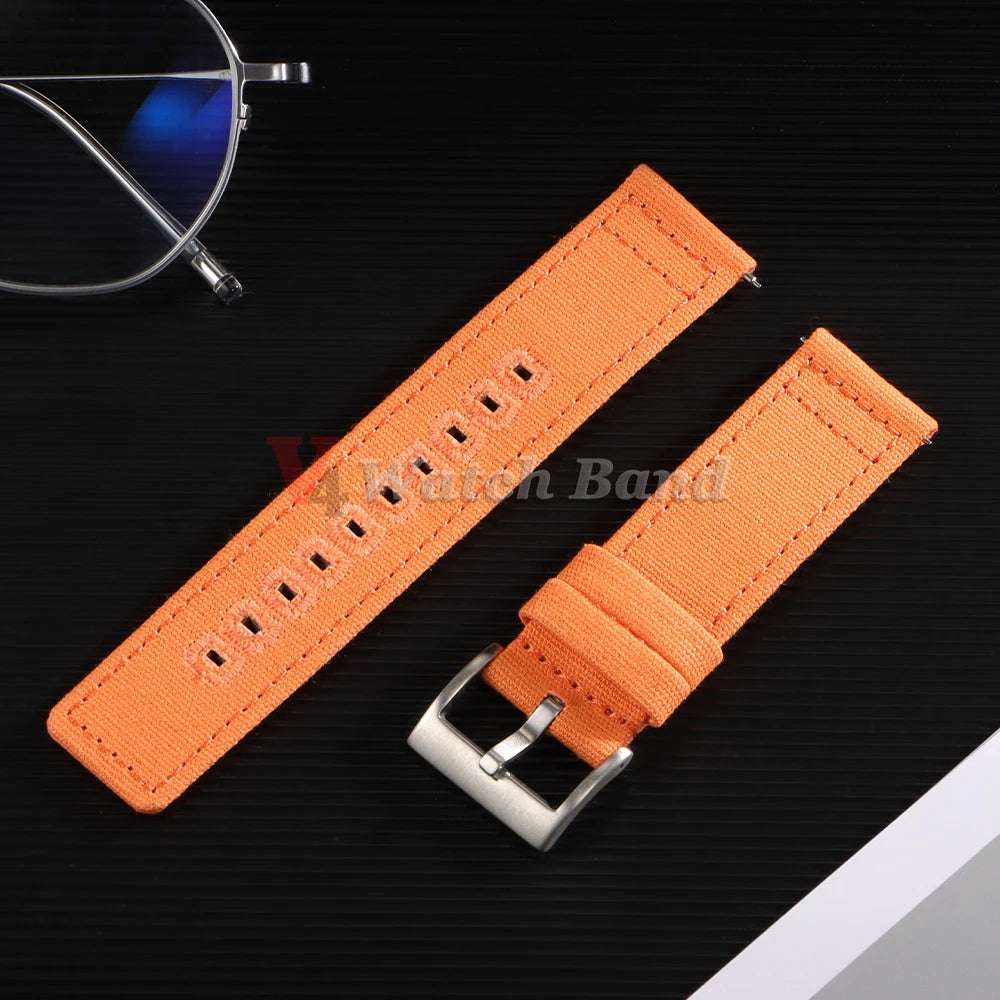 18mm 20mm 22mm Nylon Canvas Watch Band Woven Soft Belt Universal Bracelet for Men Women Sport Quick Release Wrist Band