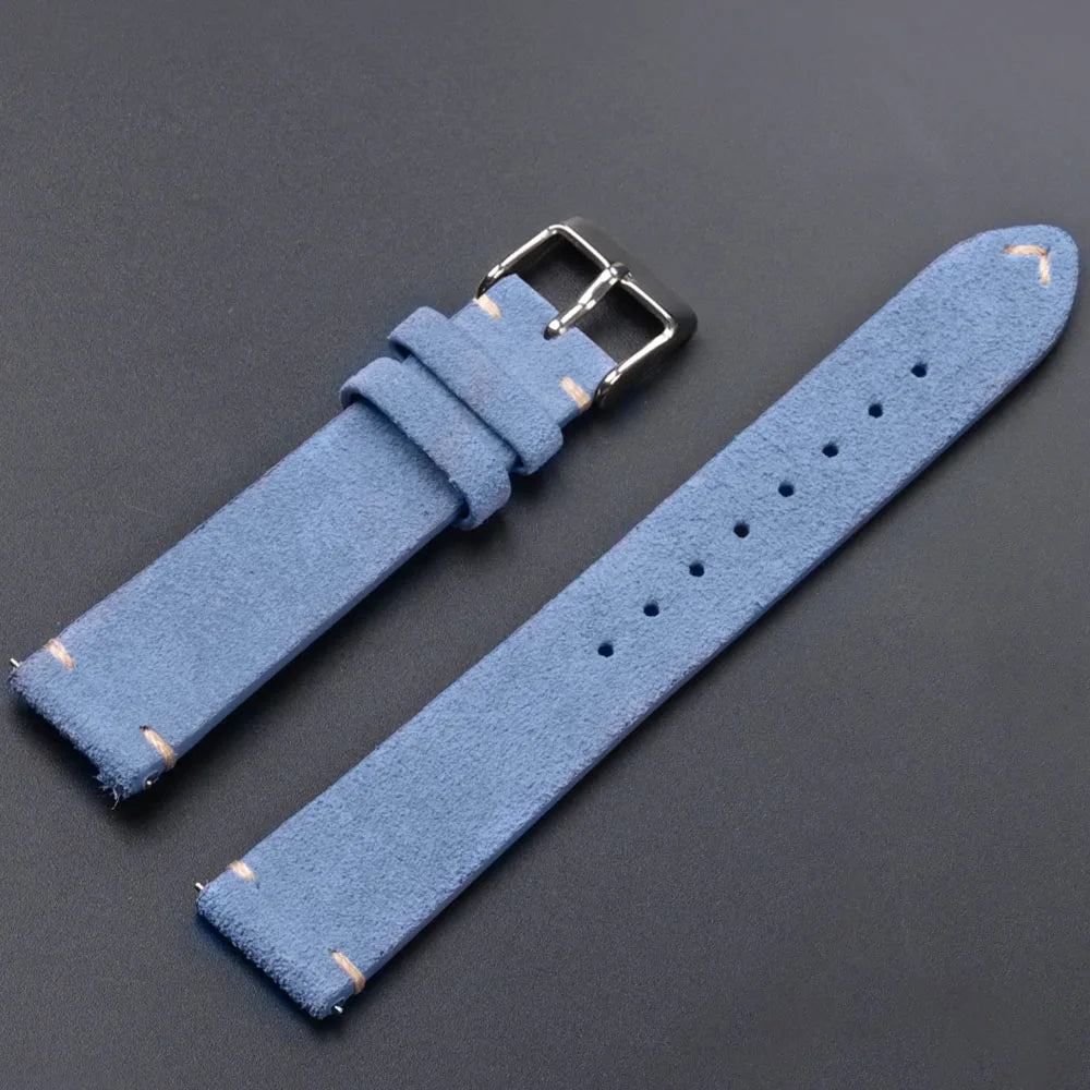 Quick Release Soft Suede Watch Strap for Seiko 18/20/22mm for Huawei Watch Gt3/Gt4 Bracelet 14/16mm Women Men Calfskin Wristband