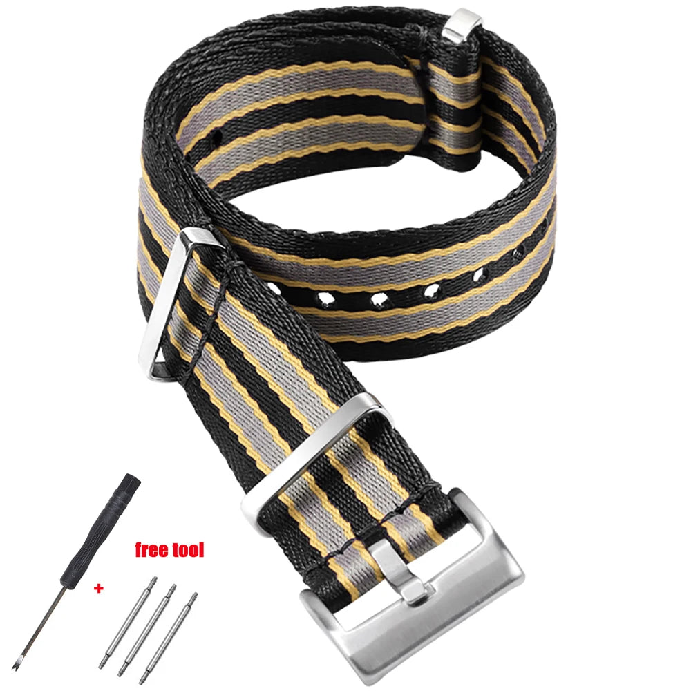 20mm Nylon Watch Strap for Omega 007 Replacement High Density Nylon Band for Rolex Premium Soft  Universal Sports Watch Band
