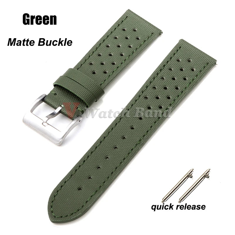 Qucik Release Quality Sailcloth Watch Strap 18/20/22mm for Tag Heuer for Seiko for Omega Waterproof Fabric Oxford Leather Band