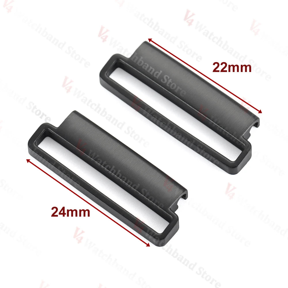 1Pair Watch Connector 20mm to 22mm,22mm to 24mm Quick Release Stainless Steel Milanese Nylon Watch Strap Metal Adapter Accessory
