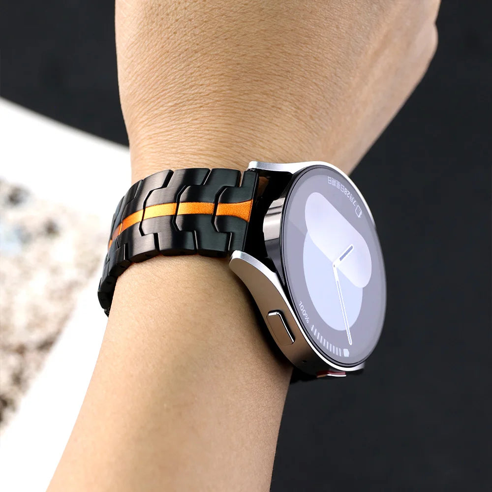 Metal Strap For Samsung Galaxy Watch 7 6 5 4 40 44mm 5pro 45mm Band Stainless Steel Business Metal For Omega MoonSwatch Correa