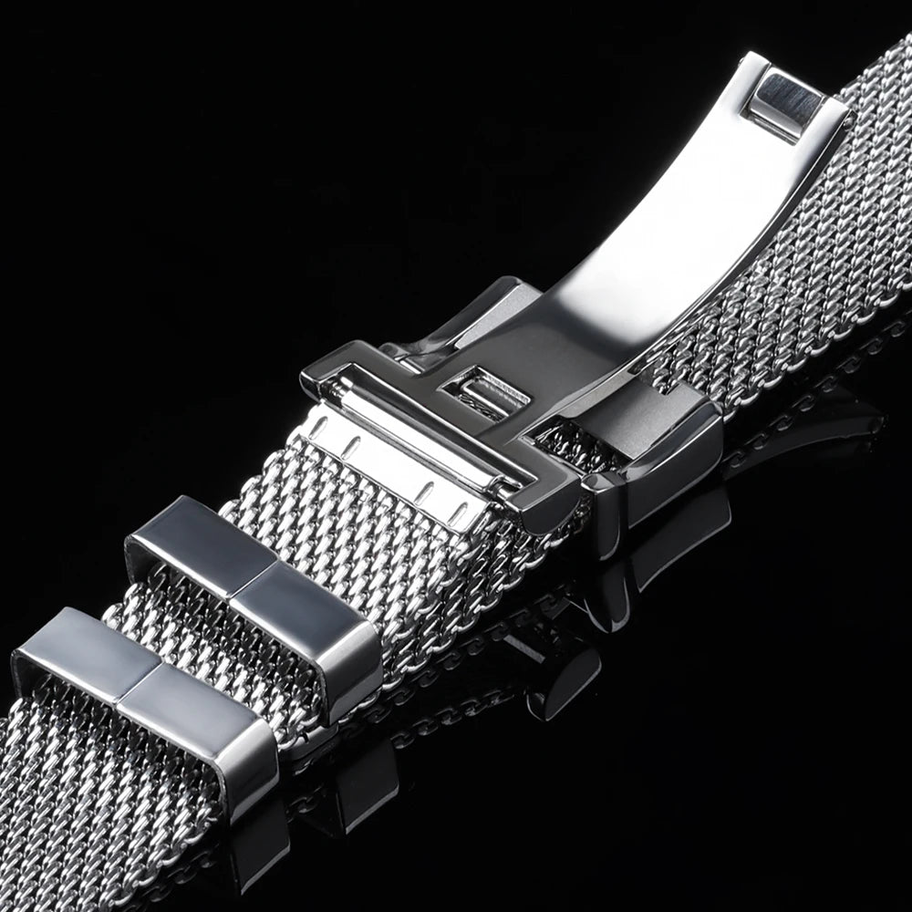 1.0mm Milanese Metal Band for IWC Bracelet for Seiko Mesh Watch Strap for DW 3mm Thickness  20mm 22mm Stainless Steel Wristband