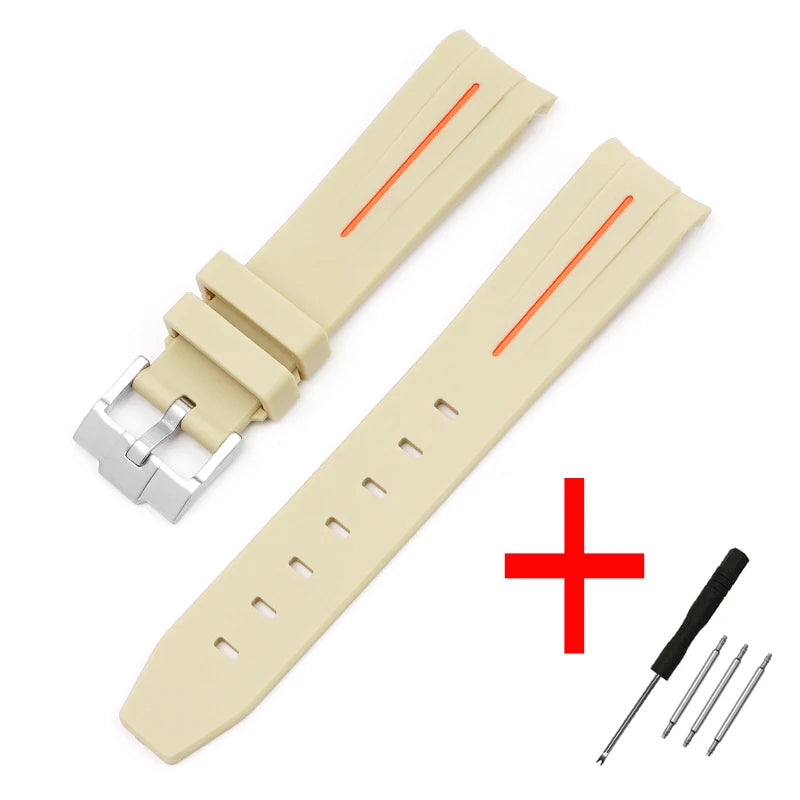 New 20mm for Moonswatch Rubber Watch Strap Curved End For Omega Joint Constellation Watchband Men Waterproof Sports Watch Band