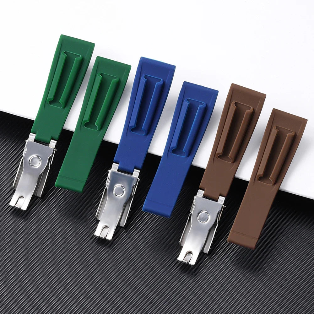 20mm Rubber Watch Strap for Rolex for Submariner for Daytona for Oysterflex Bracelet 20mm Universal Silicone Men Women Wristband