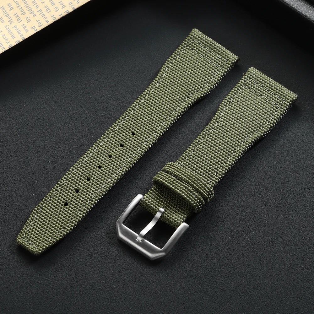 20mm 21mm 22mm Nylon Canvas Watch Strap for IWC Pilot Strap Men Sport Green Sailcloth Watch Straps Replacement Watch Bracelet