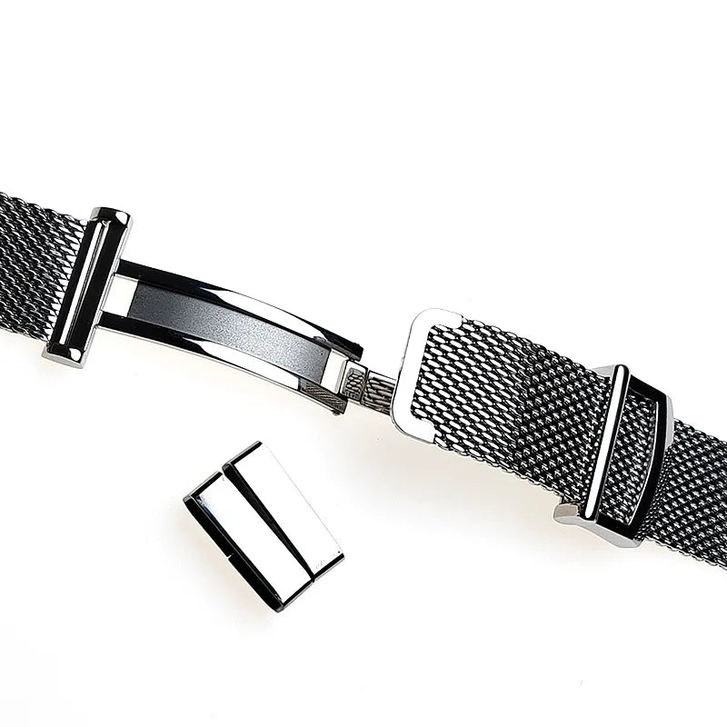 1.0 Mesh Milanese Watchband for Omega Seamaster 007 Bracelet for IWC Pilot Folding Buckle 20mm 22mm Stainless Steel Watch Strap