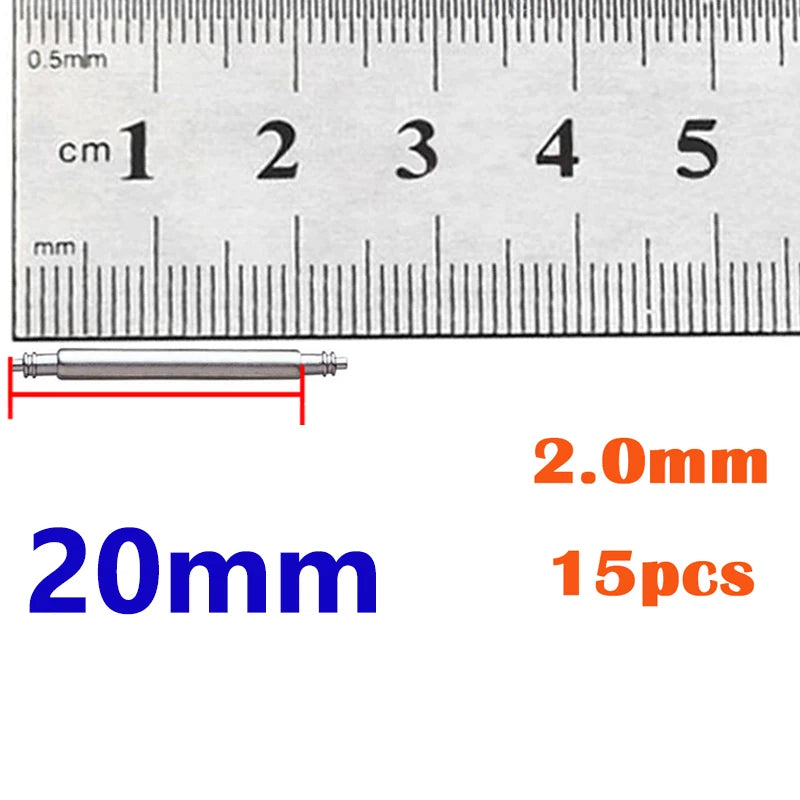 2.0mm Diameter Watch Band  Spring Bar Pin Part Stainless Steel Spring Rod Link Pins 16mm 20mm 22mm 24mm Watch  Accessories