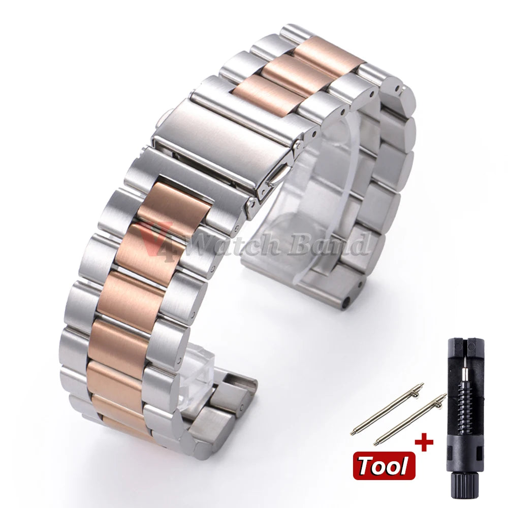 22mm 20mm Watch Band For Samsung Galaxy Watch 7/6/5/4/3 40mm 44mm S3 Active2 Huawei Watch GT4 GT3 Gt2e Stainless Steel Band