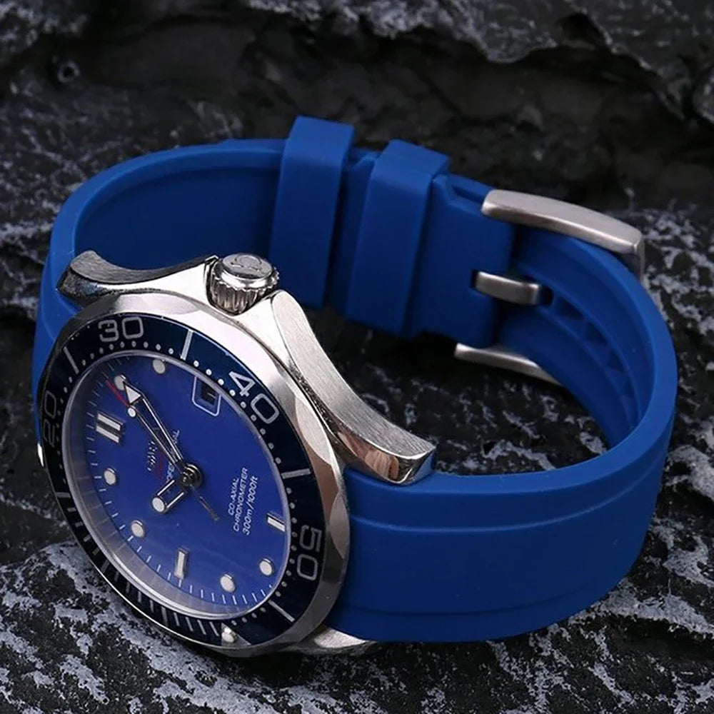 Curved End Watch Band for MoonSwatch Silicone Straps for Citizen 20mm 22mm Arc Rubber Sport Bracelet for Rolex Curved Straps