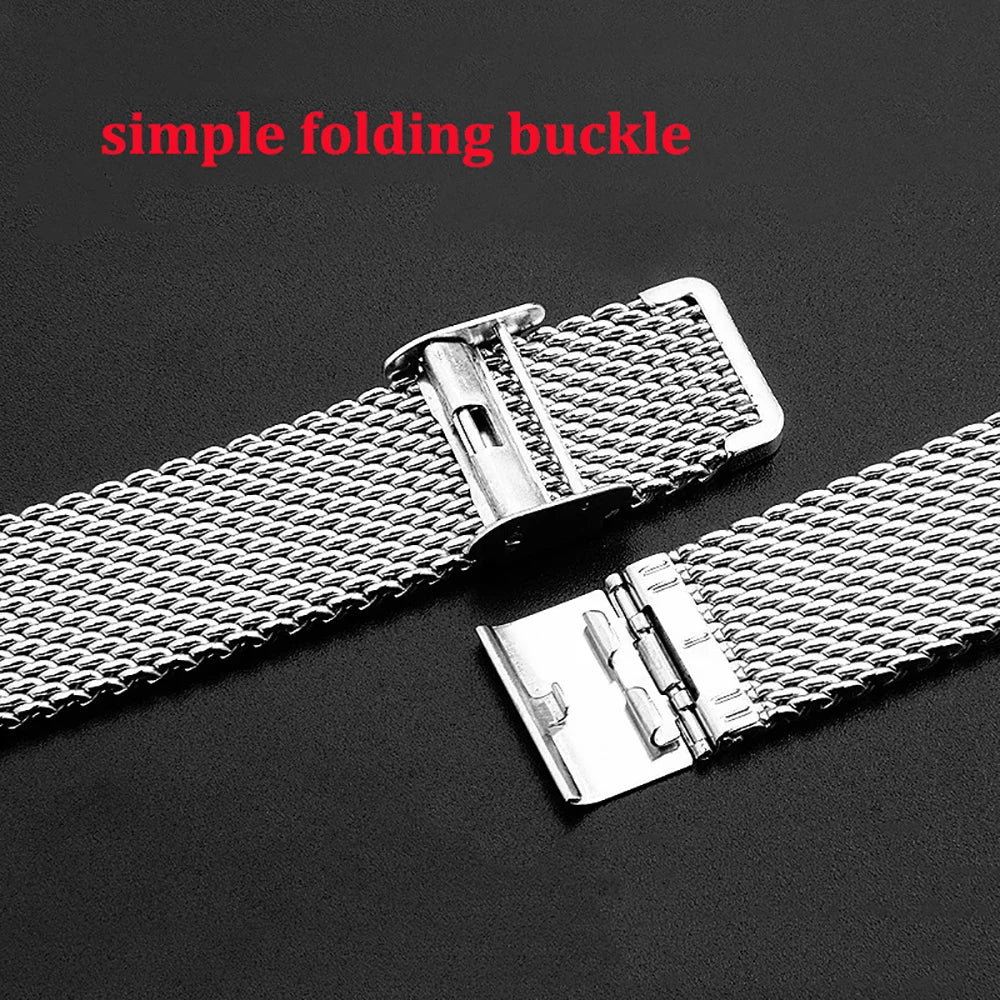 1.0 Mesh Milanese Watch Strap QuickRelease Stainless Steel Bracelet 3mm Thickness for DW for Omega Wristband 18mm 20mm 22mm 24mm
