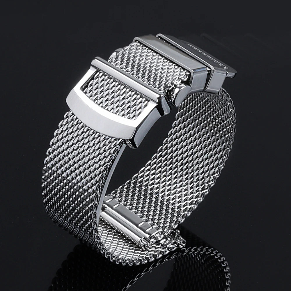 1.0mm Milanese Metal Band for IWC Bracelet for Seiko Mesh Watch Strap for DW 3mm Thickness  20mm 22mm Stainless Steel Wristband