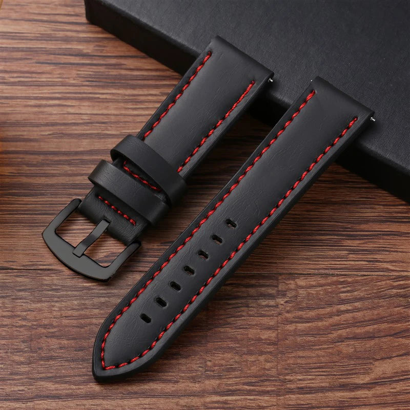 18mm 20mm 22mm 24mm Vintage PU Leather Strap Quick Release Universal Cowhide Watch Band Bracelet Sport Wristbelt Accessories