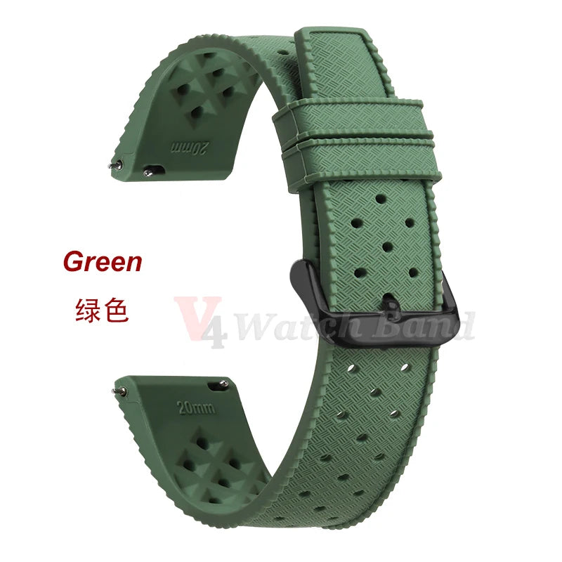 Premium Grade Tropical Rubber Watchband Strap 18mm 20mm 22mm  for Seiko SRP7J1 Watch Bands for Omega for Rolex Diving Waterproof