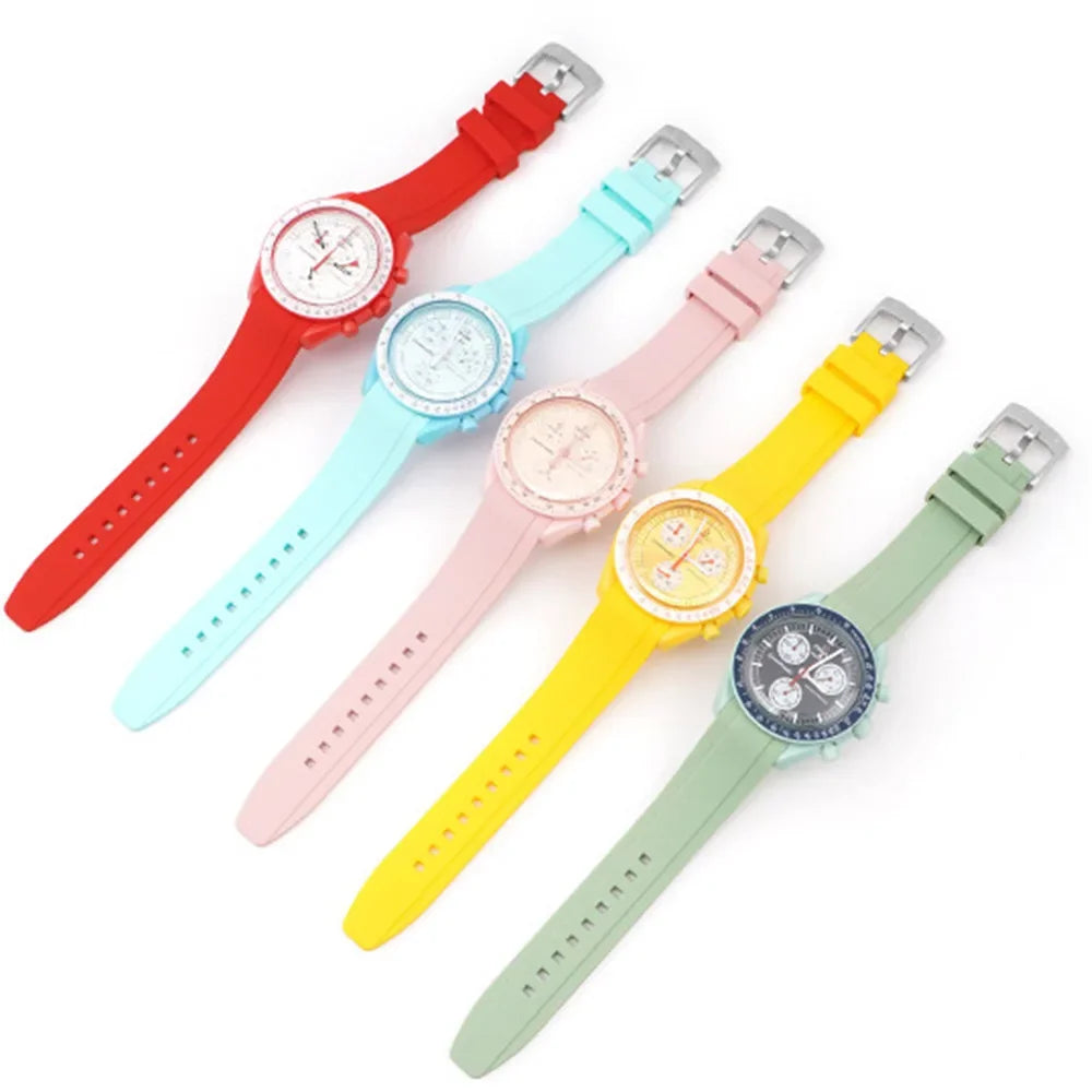 Curved End Watch Band for MoonSwatch Silicone Straps for Citizen 20mm 22mm Arc Rubber Sport Bracelet for Rolex Curved Straps