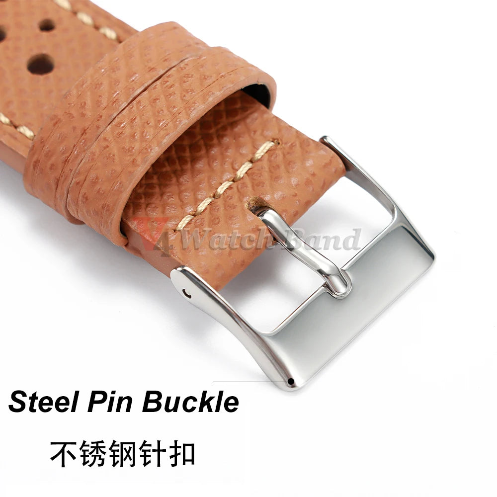18mm 19mm 20mm 22mm Universal Vintage Cowhide Watch Strap Porous Breathable Wtistbelt Brown Watchband Men Accessories Pin Buckle