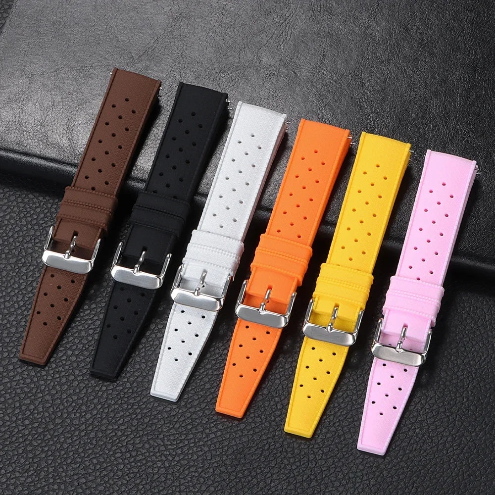 18mm 20mm 22mm Tropic Silicone Watch Strap for Fossil for Seiko Bands for Oris for Omega Replace Rubber Bracelet Quick Release