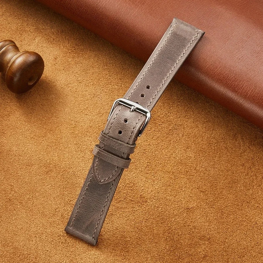 Vintage Genuine Leather Watchband Soft Cowhide Oil Wax Watch Strap for Omega 18mm 20mm 21mm 22mm for Huawei Watch Gt3/Gt4 Belt