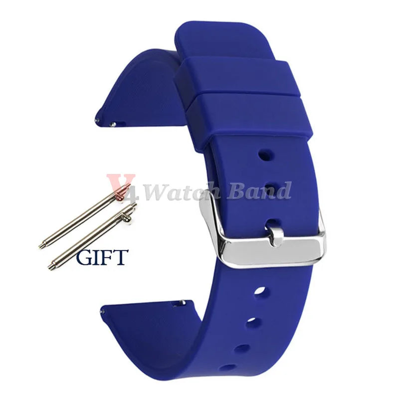 Universal Watch Straps 20mm 22mm 24mm 14mm 16mm 18mm Quick Release Silicone Band for Samsung for Huawei Women&Men Accessories