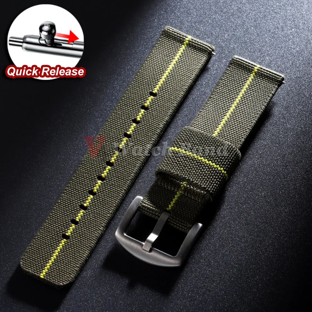 Elastic Strap Nylon Watch Band 20mm 22mm for Omega Army Woven for Seiko Wristband Quick Release Military Men's Sport Watch Band