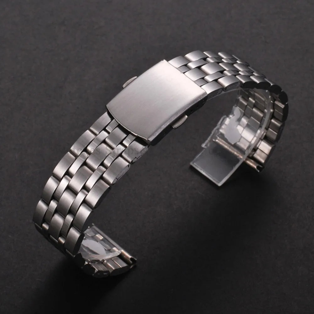 Stainless Steel Watch Strap Folding Buckle Silver Gold Women Men Bracelet 18mm 20mm 22mm for Huawei Watch Gt3/Gt4 46mm Wristband