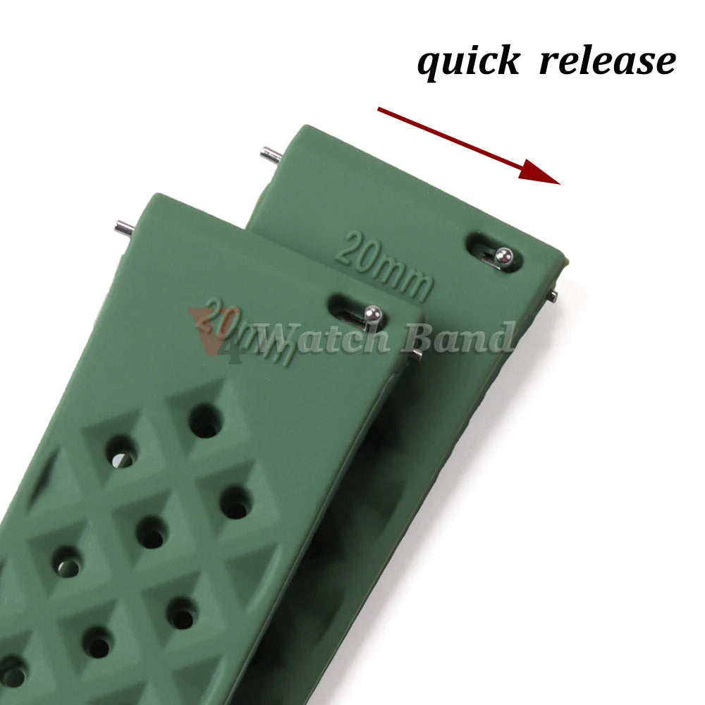 Premium Grade Tropical Rubber Watchband Strap 18mm 20mm 22mm  for Seiko SRP7J1 Watch Bands for Omega for Rolex Diving Waterproof