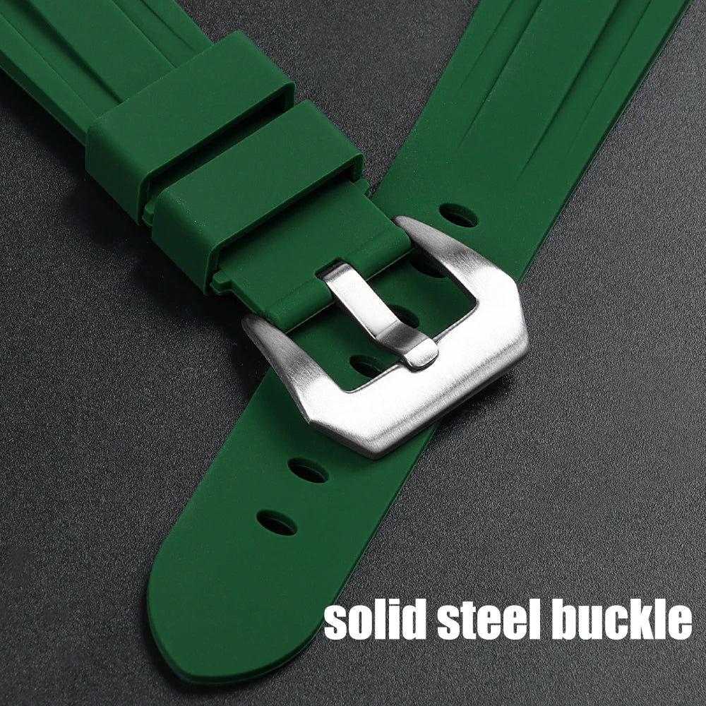 20 22mm Strap for Panerai PAM 24mm 26mm Watch Band for Omega for Seiko Quick Release Silicone Wristband for Casio Sport Bracelet