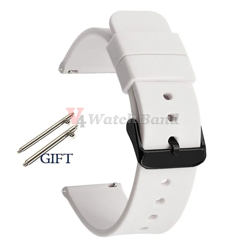 Universal Watch Straps 20mm 22mm 24mm 14mm 16mm 18mm Quick Release Silicone Band for Samsung for Huawei Women&Men Accessories