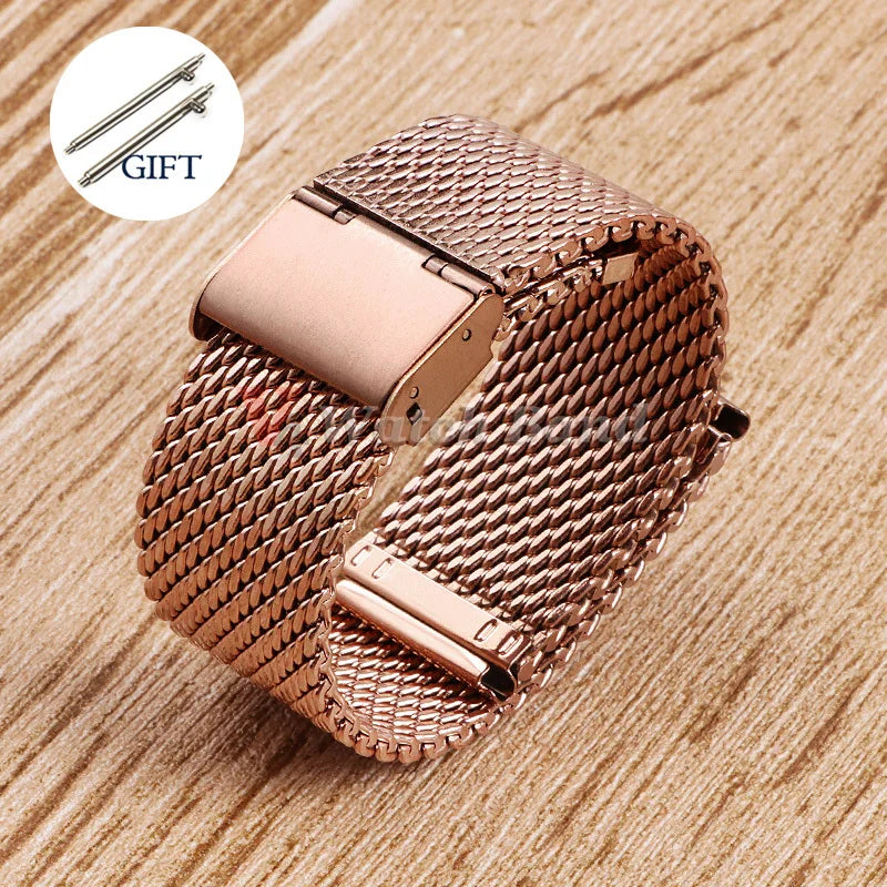 Quick Release Watch Band for DW Stainless Steel Bands for Seiko 1.0mesh Milanese Strap Universal  Wristbelt 18mm 20mm 22mm 24mm