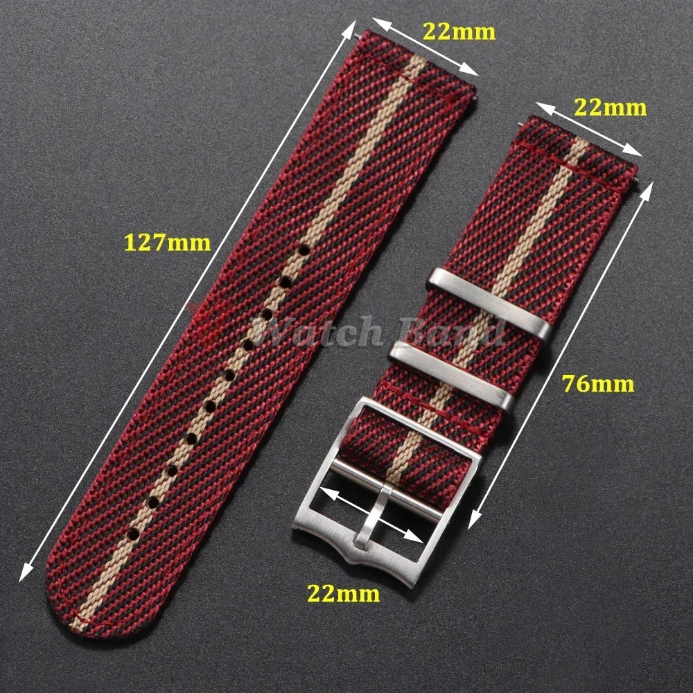 20 22mm Nylon Strap for Tudor for Omega Watch Band Woven Canvas Fabric Band for Seiko Men Military Sport Quick Release Bracelet