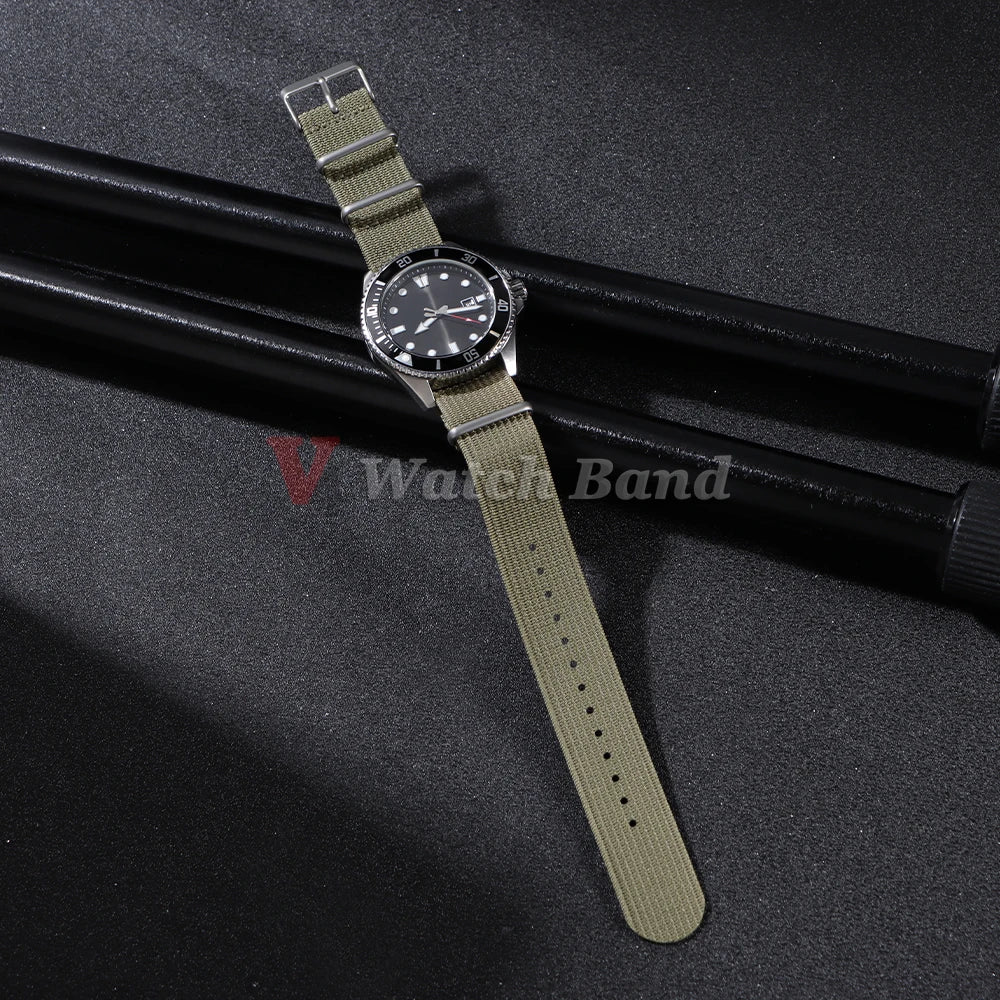 Brown Green Black Band Military Casual Watchband for Seiko Army Sport Bracelet 18mm 20mm 22mm Nylon Watch Strap Replacement Belt