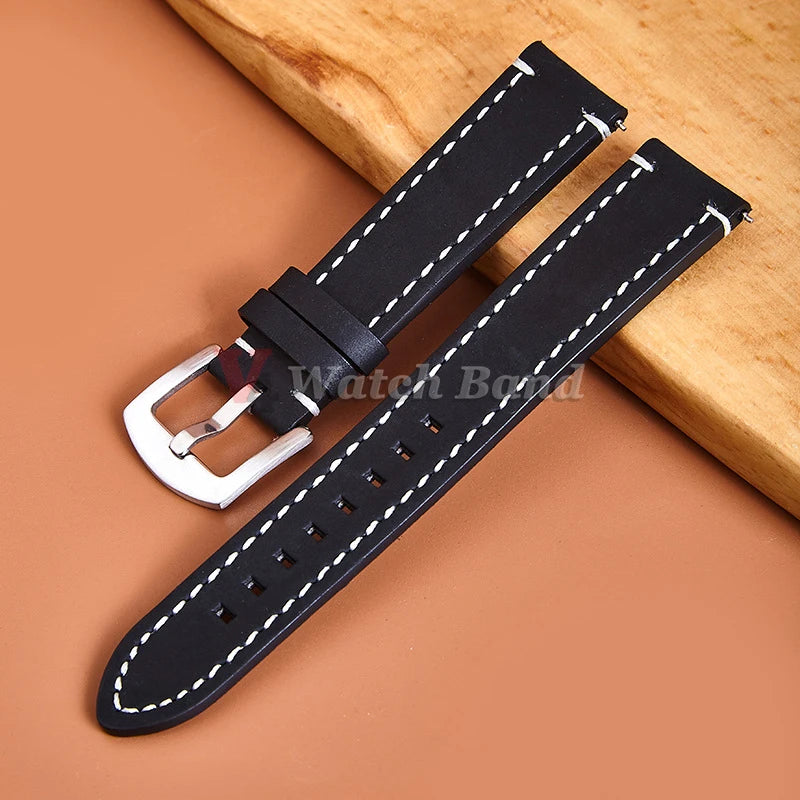 18mm 19mm 20mm 21mm 22mm 24mm Straps Retro Cowhide Watchband for Huawei Gt2/Gt3 Belt Black Yellow Brown Strap for Samsung Galaxy