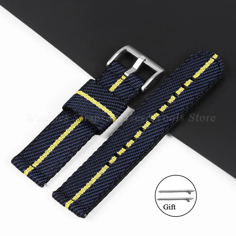 20mm 22mm Nylon Watch Strap Thicken Watchband Fabric for Military Wristband for Tudor for Seiko Canvas Replacement Watch Straps