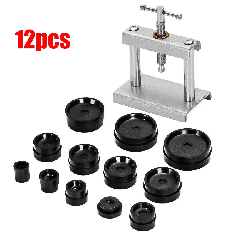 12pcs/18pcs/set Professional Watch Press Set Watch Back Case Closing Tool & Fitting Dies Watch Repairing Tool 18pcs Die Kit