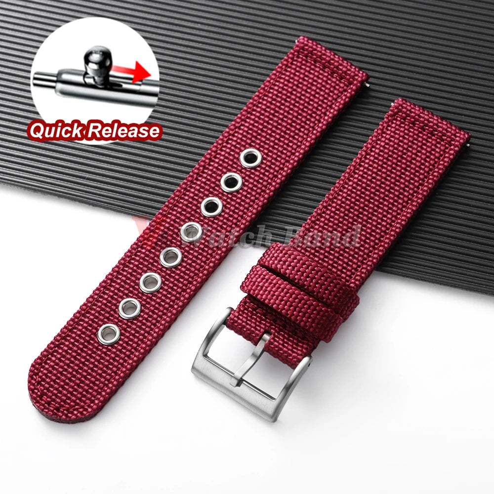 Nylon Watch Band for Seiko Army Military Canvas Woven Nylon Strap 18mm 20mm 22mmQuick Release Wristband Men's Sport Watch Bandss
