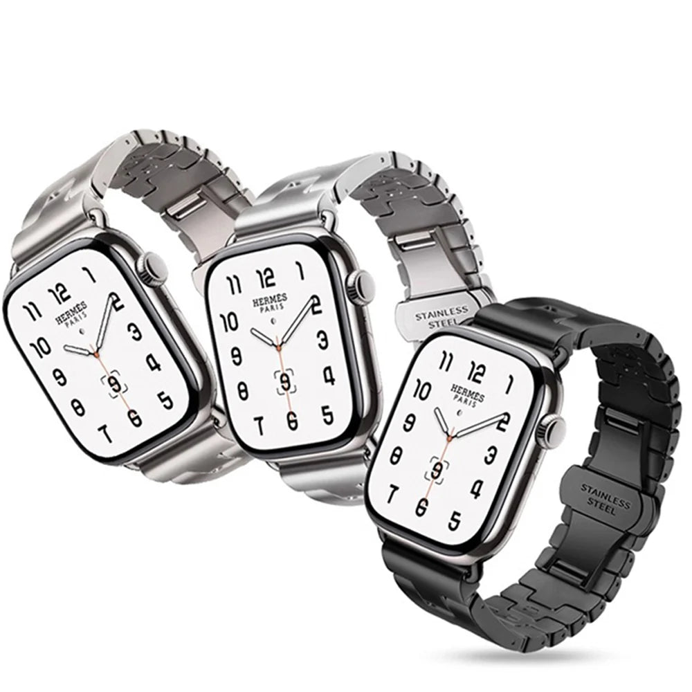 For Apple Watch Series 10 46mm Strap Stainless Steel Bracelet For Iwatch 10 9 Ultra 49mm 42mm 45mm Correa Metal Business Correa