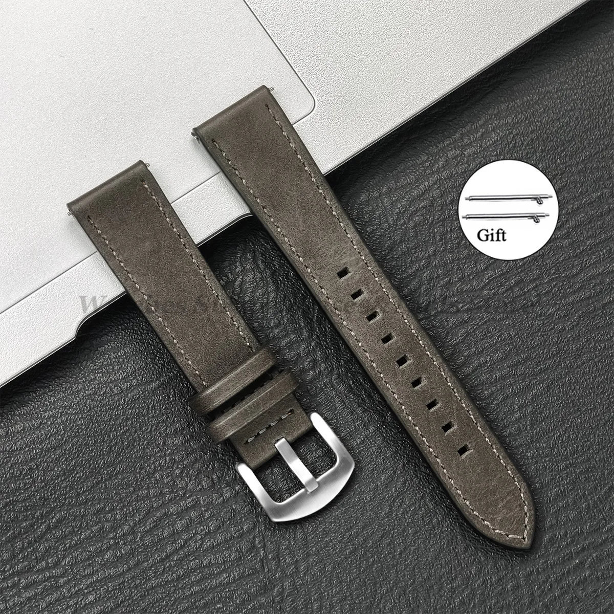 20mm 22mm Leather Strap for Samsung Galaxy Watch 7 6 5 4 40mm 44mm GearS3 Band Vintage Brown Bracelet for Huawei Watch GT5/GT4/3