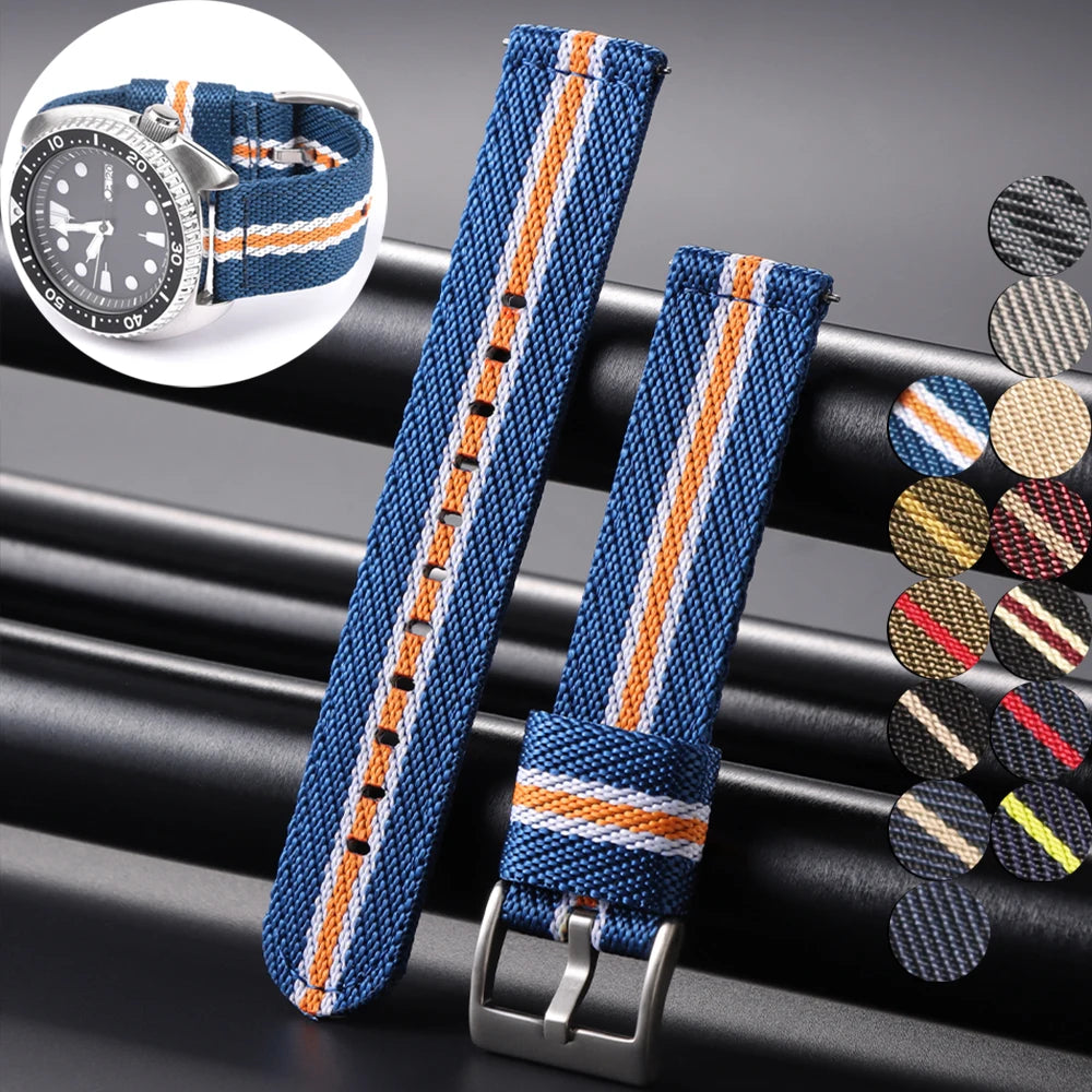 Nylon Strap 20m 22mm for Tudor for Omega Watch Band Woven Canvas Fabric Band for Seiko Men Military Sport Quick Release Bracelet