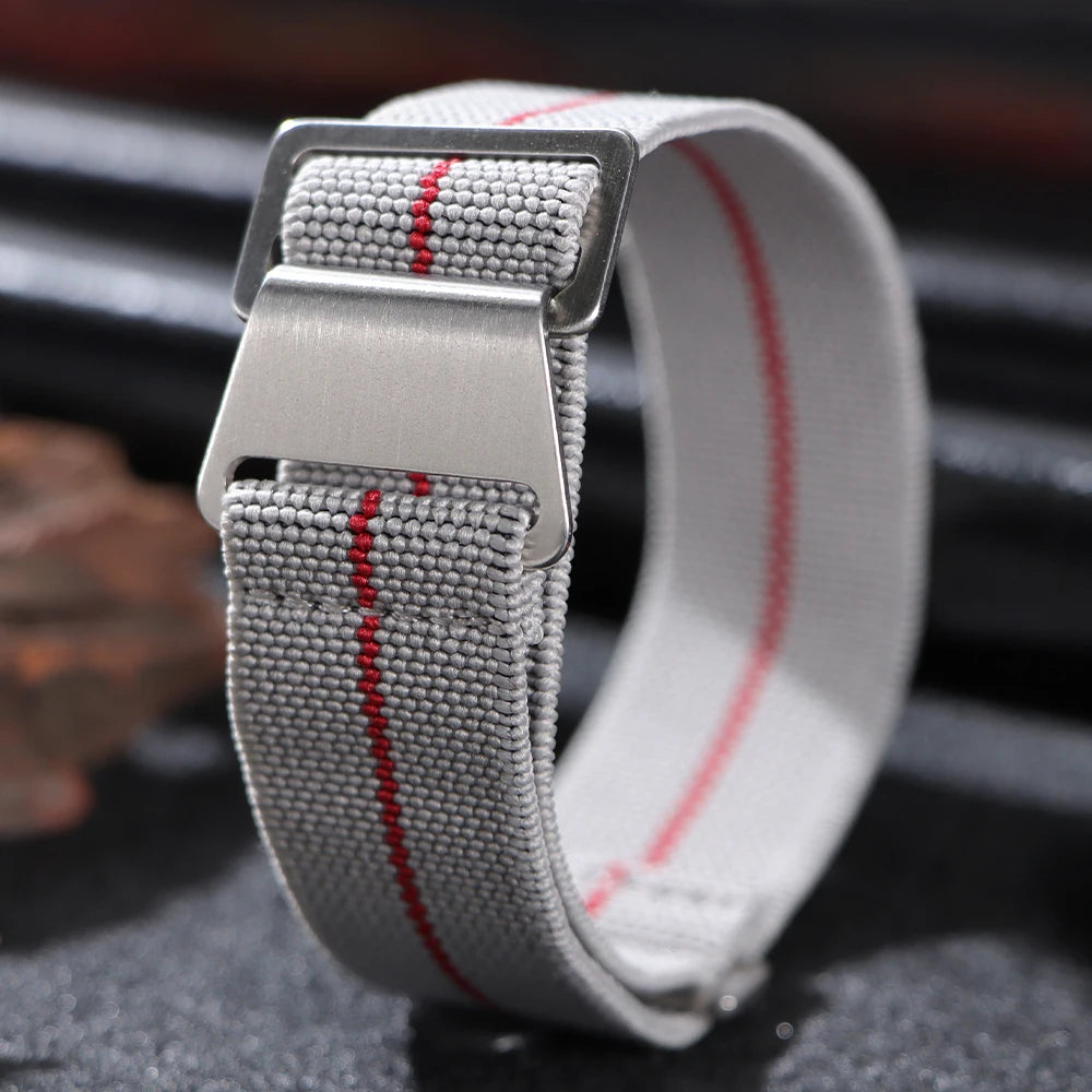 18/20/22mm Nylon Watchband for Seiko Army Military Woven Elastic Strap for French Troops Parachute Bag Universal Men Sport Band