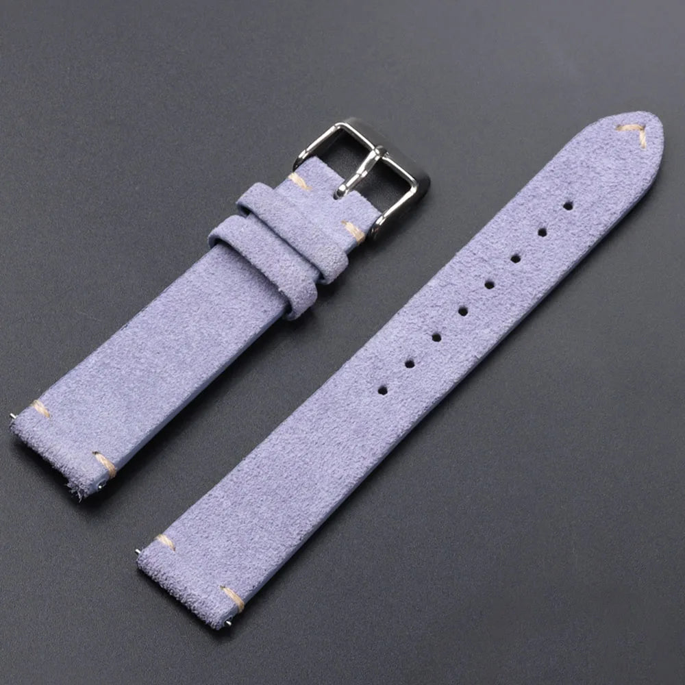 Quick Release Soft Suede Watch Strap for Seiko 18/20/22mm for Huawei Watch Gt3/Gt4 Bracelet 14/16mm Women Men Calfskin Wristband