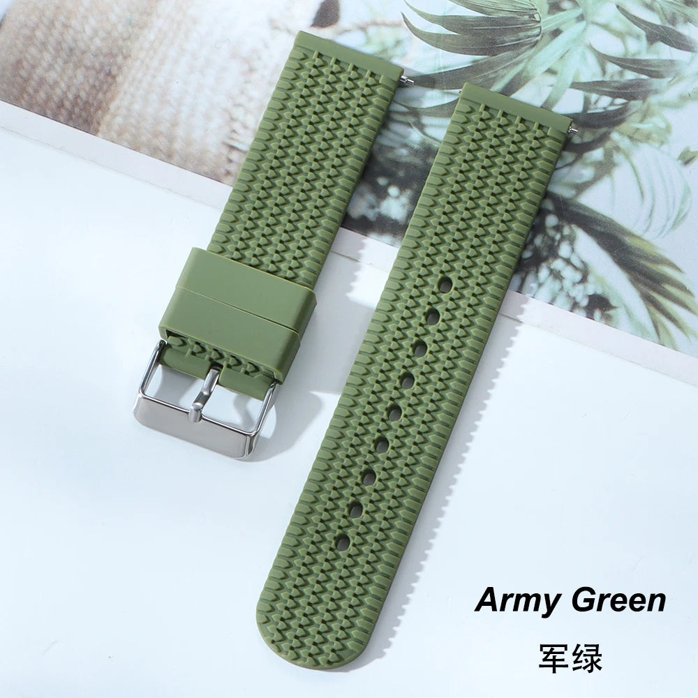 18mm 20mm 22mm 24mm Silicone Watch Band Quick Release Soft Rubber Strap for Seiko Bracelet for Rolex Sport Replacement Wristband