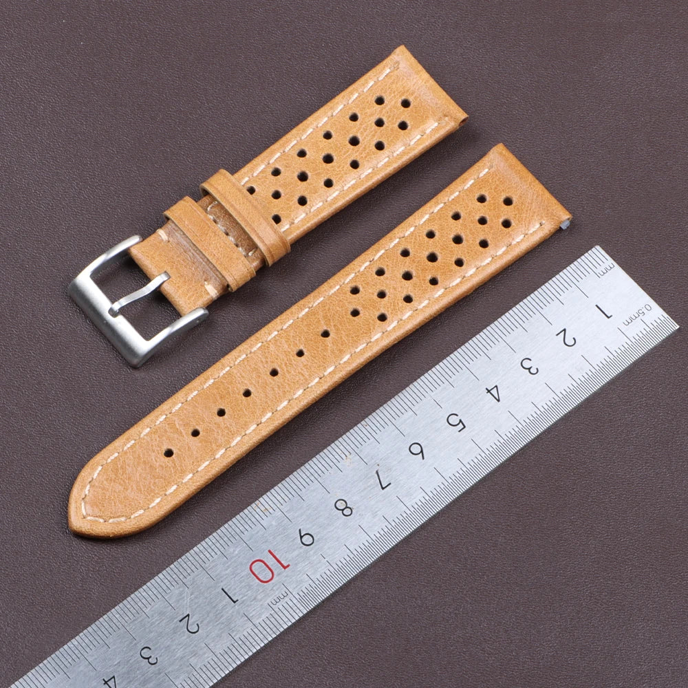 Cowhide Breathable Watch Band for Tag Heuer for Citizen for Seiko 22mm 20mm 18mm Genuine Leather Strap for Omega Men's Watchband